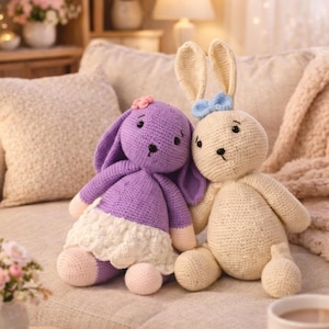 Bunny Snuggler Crochet Pattern, Amigurumi Doll, Easy Toy Crochet, Baby Lovey, DIY
