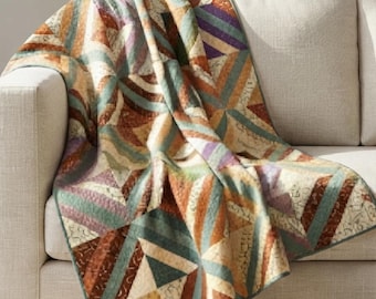 Easy Strip Quilt Pattern PDF Autumn Throw Digital Download Beginner Friendly Fall Sewing Project