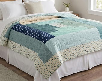 Baby Log Cabin Quilt Block PDF Pattern Patchwork Quilt & Throw Beginner Quilting Tutorial Download