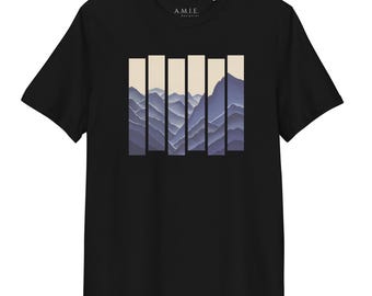 Organic Cotton Mountain Landscape T-Shirt, Minimalist Nature Graphic Tee