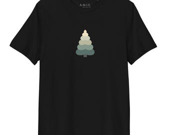 Evergreen Spirit Organic T-Shirt, Minimalist Tree Graphic Tee, Nature-Inspired Unisex Organic Cotton Shirt