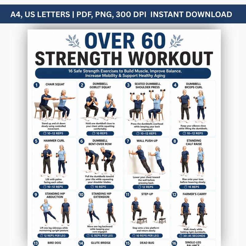 Over 60 Workout Plan - Etsy UK