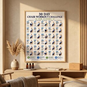 30 Day Chair Workout Challenge Printable | Seated Exercise Plan for Seniors | Low Impact Chair Fitness | Daily Home Workout PDF imagen 5
