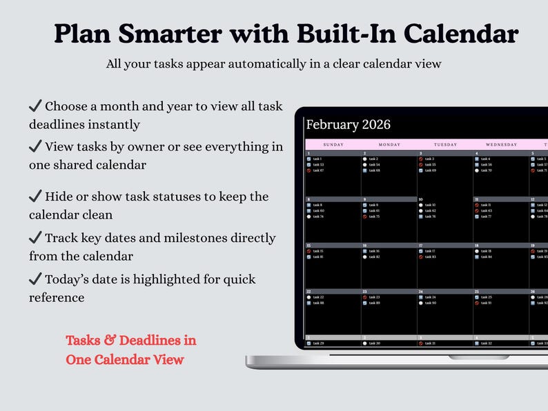 Kanban Board Planner Google Sheets | Dark Mode Task Tracker | Project ...