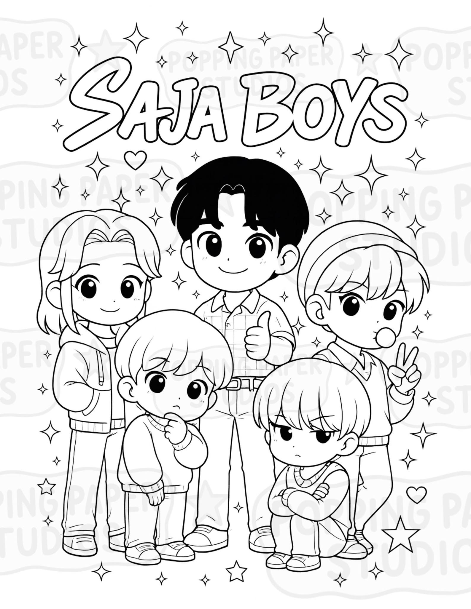 K-pop Demon Hunters Coloring Page Printable Image Format - Etsy