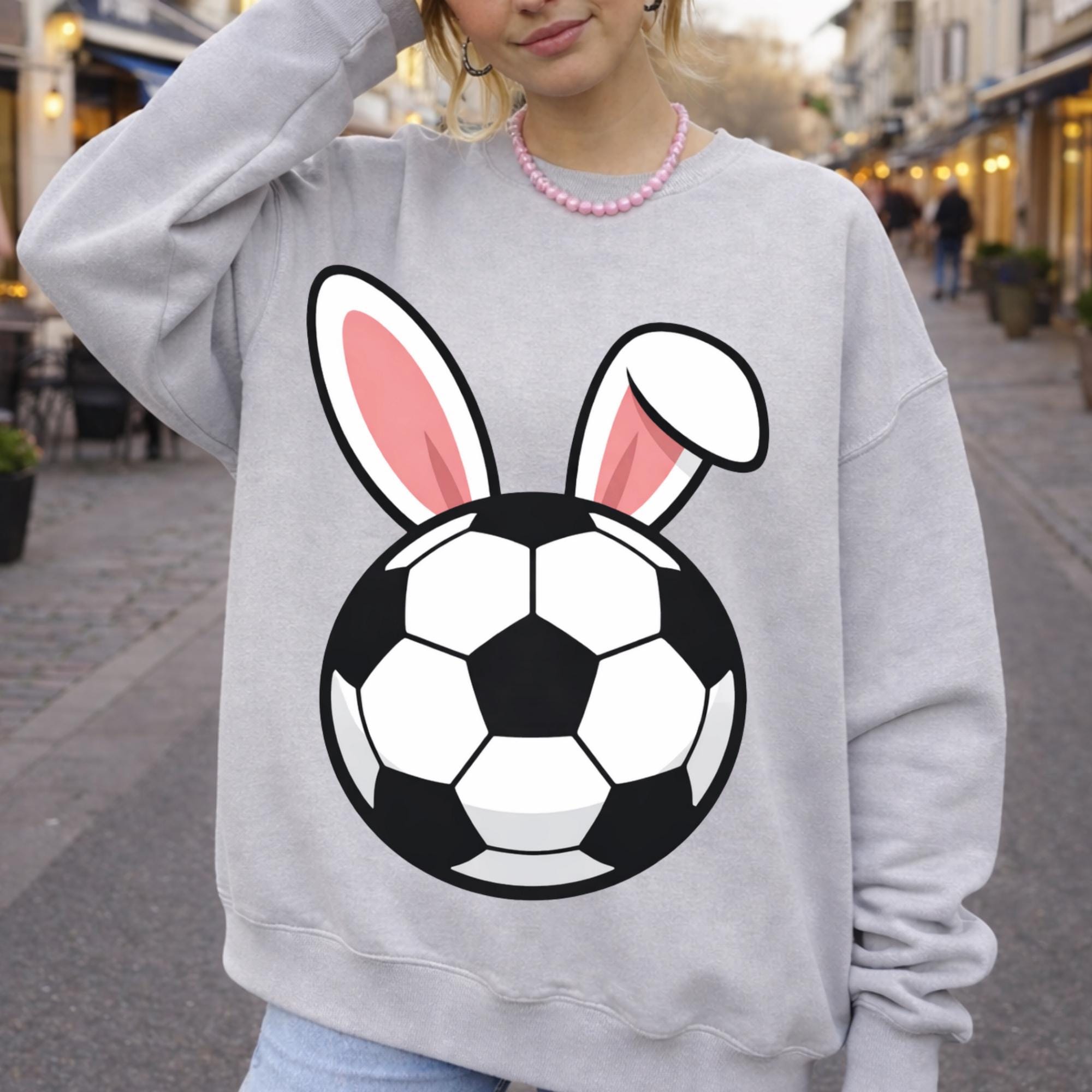 Easter Ears Soccer Bunny PNG, Funny Easter Bunny Soccer Gift, Cute ...