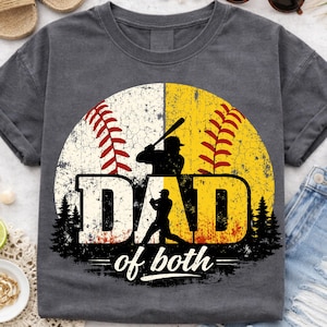 Dad Of Both Baseball and Softball Png, Baseball Png, Softball Png, Father's Day Png, Proud Parent Sports Gift. (Digital Download)