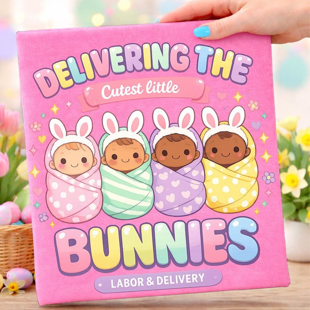 Delivering the Cutest Little Bunnies Eater Day PNG, Labor & Delivery ...