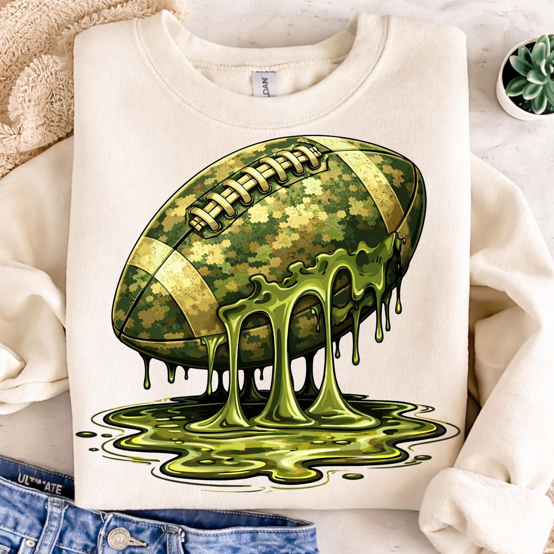 Camo Football Drip Png, Dripping Ice Cream Camo Football Design ...