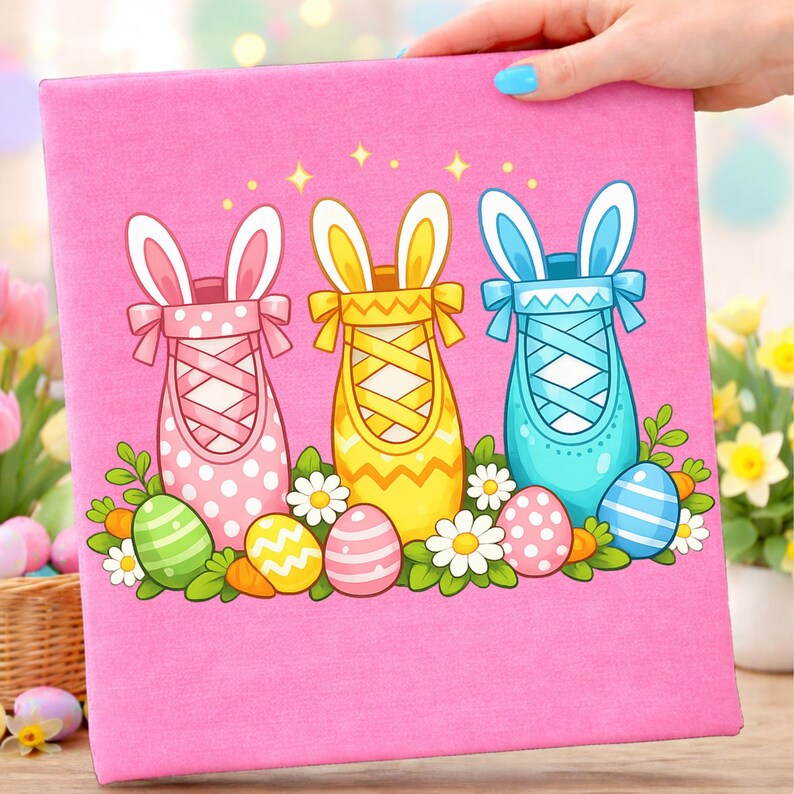 Cute Ballerina Shoes Easter Day PNG, Ballet Shoes With Bunny Ears ...