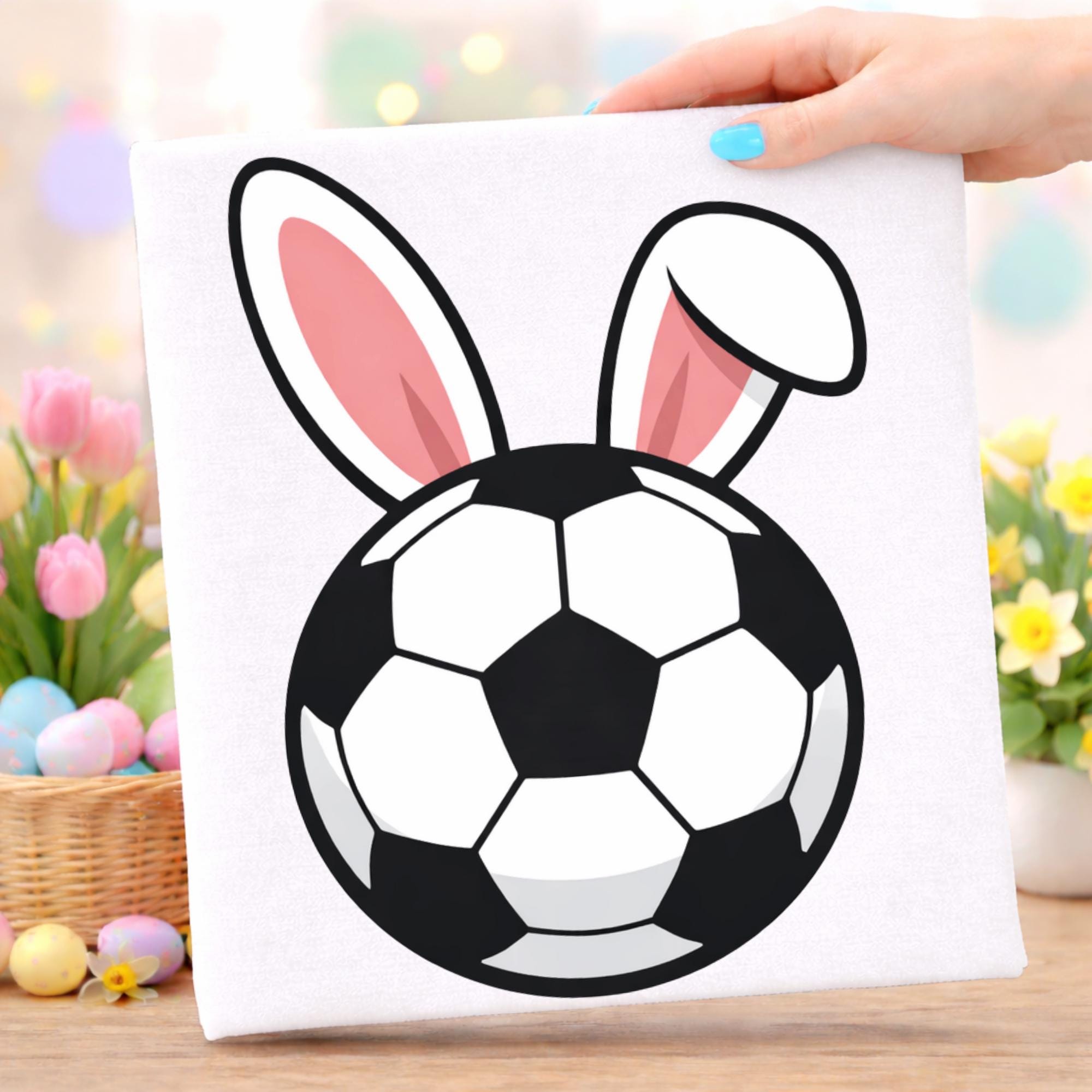 Easter Ears Soccer Bunny PNG, Funny Easter Bunny Soccer Gift, Cute ...
