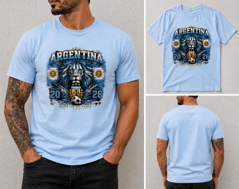 Argentina World Cup 2026 T-Shirt, Argentina Lion Shirt, La Albiceleste Tee, Soccer Fan Shirt, Argentina Football Shirt, Gift for Fans