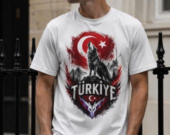Türkiye Wolf T-Shirt, Bozkurt Shirt, Türkiye Football Fan Tee, Turkish Pride Shirt, World Cup Fan Shirt, Wolf Graphic Tee, Türkiye Supporter