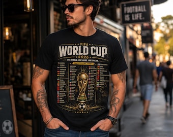 Unique Dünya Kupası T-Shirt Featuring All Participating Countries, Perfect For World Cup Fans, Comfortable Cotton Blend