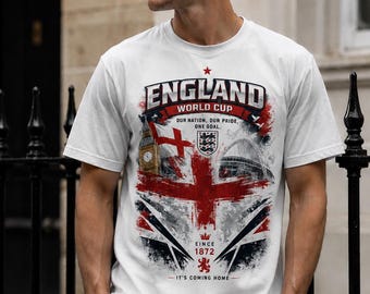 England World Cup Fan T-Shirt, England Football Shirt, Three Lions Tee, Soccer Fan Gift, England Supporter Shirt, Football Lover Tee