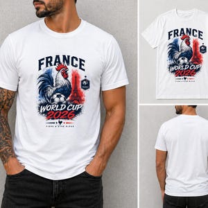France World Cup 2026 T-Shirt, French Rooster Tee, France Football Shirt, Soccer Fan Shirt, Vintage France Graphic Tee 画像 1