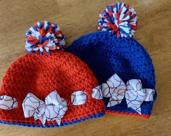 Baby Crocheted Baseball Hat, Baseball - Photo Prop, Baby Hat, Sports Photo Prop - Baseball Hat