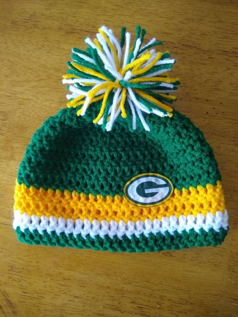 Crocheted Green Bay Packers Hat and Diaper Cover Set - Etsy