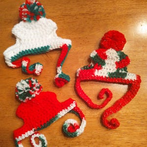 Crocheted Christmas Cat Hat - Dog Hat - Pet Accessory - Pet Photo Prop - Dog Christmas Hat