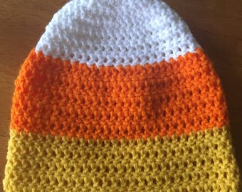 Crocheted Children's Candy Corn Fall Hat - Baby Photo Props - Fall Baby Hat - Baby Hat