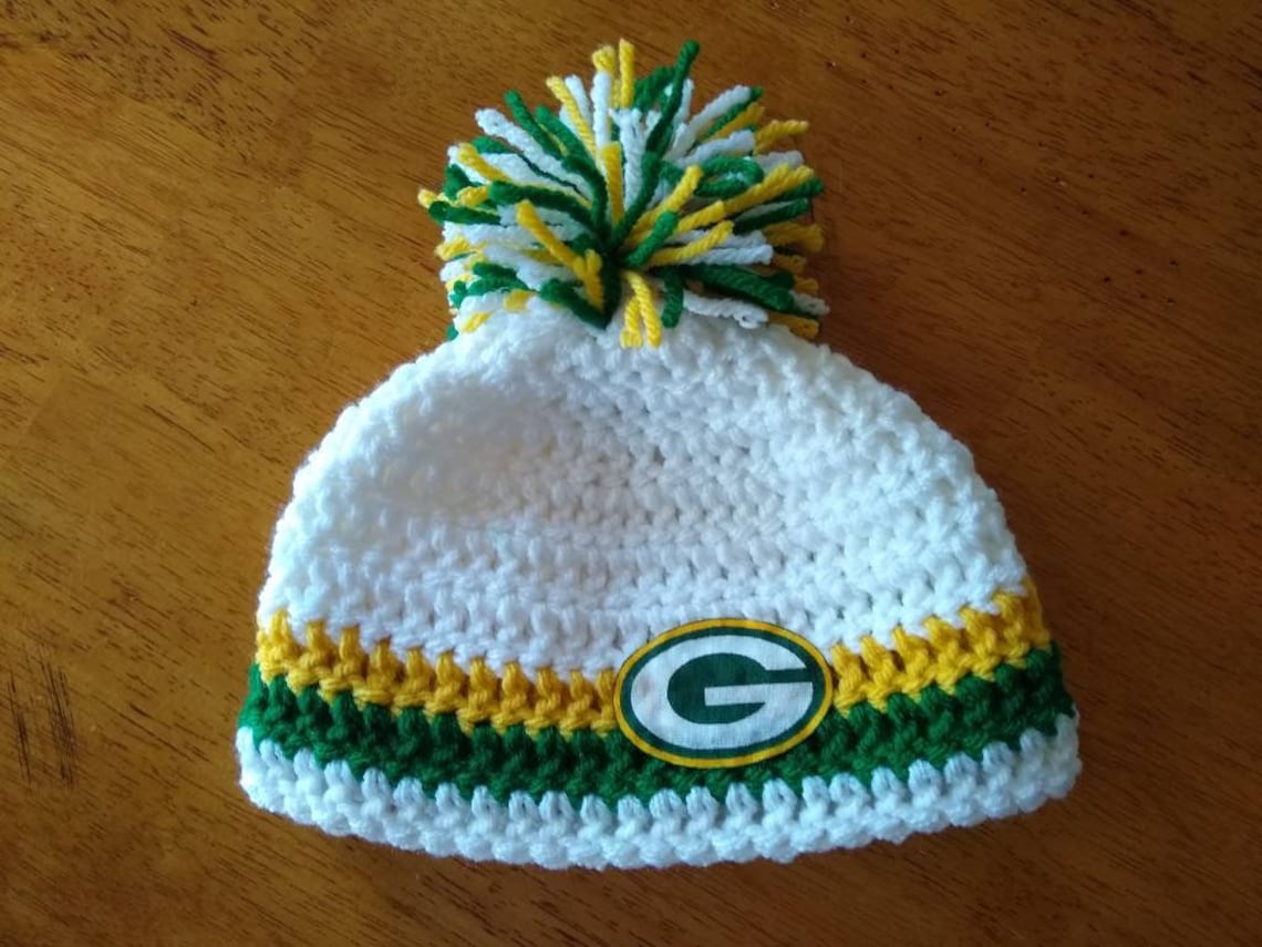 Crocheted Green Bay Packers Hat and Diaper Cover Set Etsy