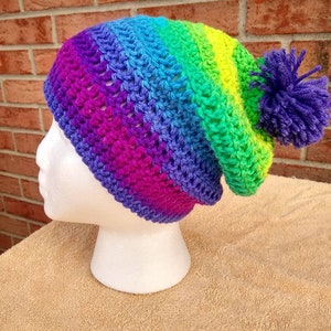 Crocheted Adult Slouchy Hat - Slouchy Beanie Hat - Crochet Slouch Womens&#39; Beanie Hat - Slouch Hat - Fall Apparel