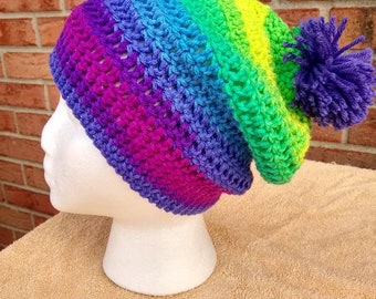 Crocheted Adult Slouchy Hat - Slouchy Beanie Hat - Crochet Slouch Womens' Beanie Hat - Slouch Hat - Fall Apparel