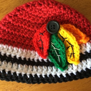 Crocheted Chicago Blackhawks Baby Hat - Hockey Accessory - Blackhawks Hat - NHL - Baby Photo Prop - Chicago Blackhawks