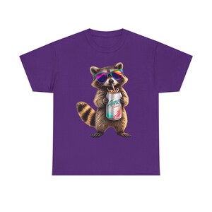 Raccoon Drinking Alani Energy Drink T-Shirt, Quirky Animal Graphic Tee image 18