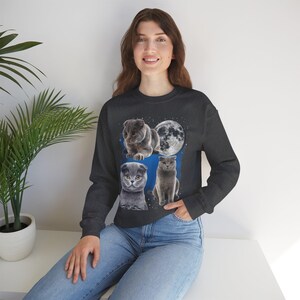 Drei Scottish Fold Mond Shirt, Scottish Fold Katzen T-Shirt, süße Katze Mond Phase T-Shirt, Katzenliebhaber Geschenk, Sweatshirt, Kleinkind, Komfort Farben Bild 17