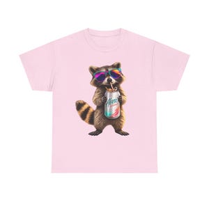Raccoon Drinking Alani Energy Drink T-Shirt, Quirky Animal Graphic Tee image 19