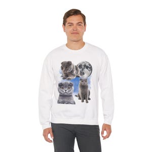 Drei Scottish Fold Mond Shirt, Scottish Fold Katzen T-Shirt, süße Katze Mond Phase T-Shirt, Katzenliebhaber Geschenk, Sweatshirt, Kleinkind, Komfort Farben Bild 8
