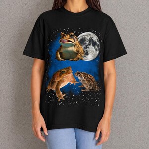 Camiseta vintage de tres sapos de caña y luna, camiseta de rana, camiseta para amantes de los anfibios, regalo de vida silvestre exótica, gráfico de naturaleza, sudadera unisex para niños pequeños
