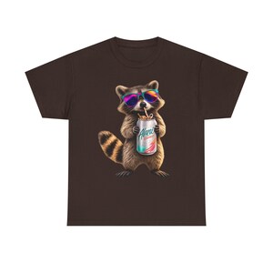 Raccoon Drinking Alani Energy Drink T-Shirt, Quirky Animal Graphic Tee image 11