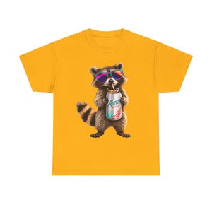 Raccoon Drinking Alani Energy Drink T-Shirt, Quirky Animal Graphic Tee image 8