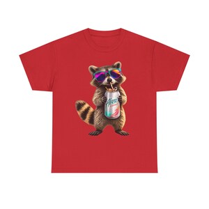 Raccoon Drinking Alani Energy Drink T-Shirt, Quirky Animal Graphic Tee image 20