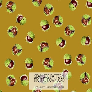 Colorful American Chestnut Seamless Pattern