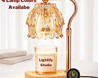Vintage Floral Candle Warmer Lamp with Adjustable Height, Timer & Auto Shut Off, Flameless Wax Melter with top down warming function