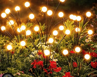 Solar Dancing Firefly Lights – Warm White Waterproof LED Swaying Outdoor Lights for Garden, Lawn, Pathway & Landscape Decor