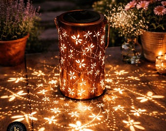 Solar Multi Style Waterproof Lantern – Hanging & Ground Metal Light for Garden, Patio, Pathway and Yard Decor, Christmas Outdoor Gift