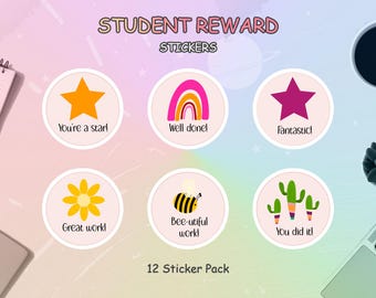 Teacher Reward Stickers – Classroom Student Motivation (12-Pack)
