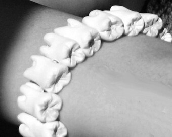 Human Teeth Bracelet - macabre, Quay Brothers, death glam, oddities