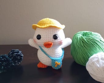 Handmade Amigurumi Duck Keychain –  Crochet Duck, Bag Accessory, Gift for Kids, Kawaii Plush Keyring
