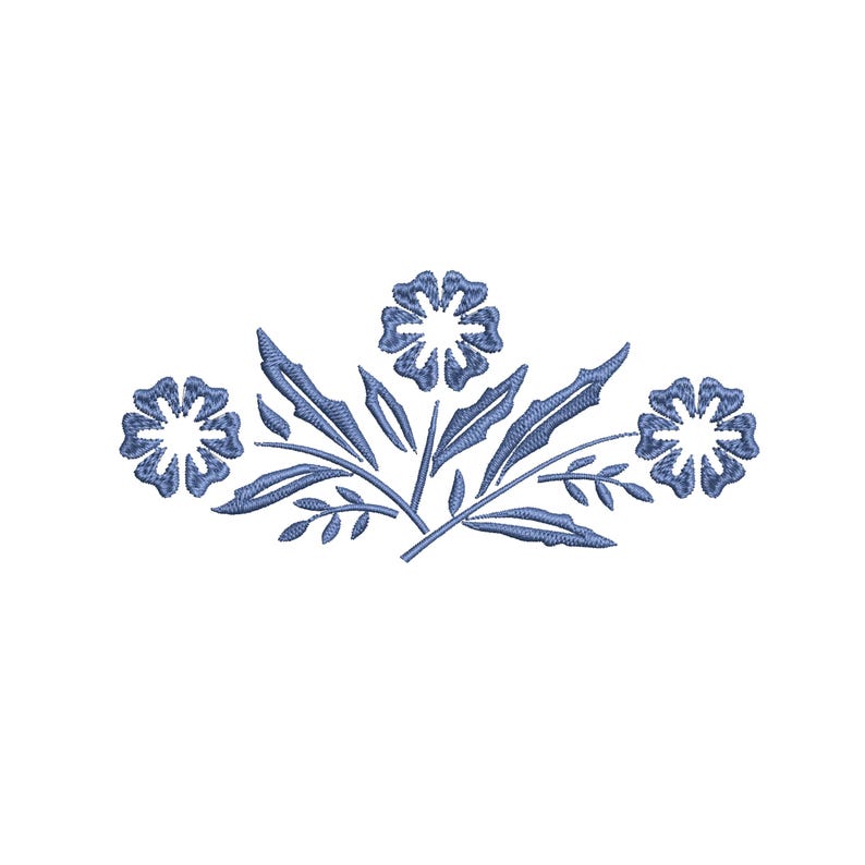 Pyrex Corningware Blue Cornflower Branch machine embroidery design