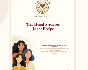 Recept arroz con leche • Traditionele tweetalige afdrukbare versie (digitale download)