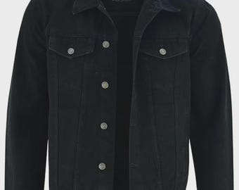 Chaqueta vaquera negra estilo camionero Warren