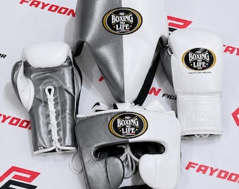 Top Selling Customized No Boxing No Life Silver White Sparring Set Training Gear gym Workout