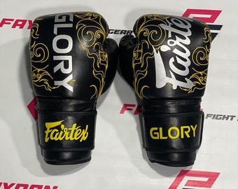Fairtex Glory Black Muay Thai Boxing Gloves - Handmade Sparring Gear