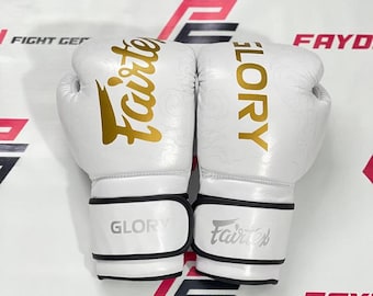 New Fairtex White Leather Boxing Gloves – Professional Muay Thai, Kickboxing & Training