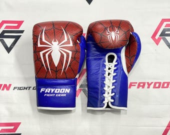 Individuell gestaltete Boxhandschuhe mit Spinnenmuster, handgefertigte Profi-Sparrings- und Trainingshandschuhe aus Leder – das perfekte Geschenk für ihn